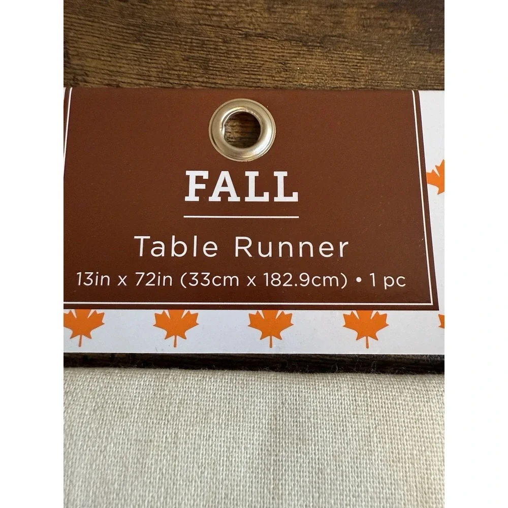 New‎ Fall table runner With pumpkins Size 13in X 72in. Off White.